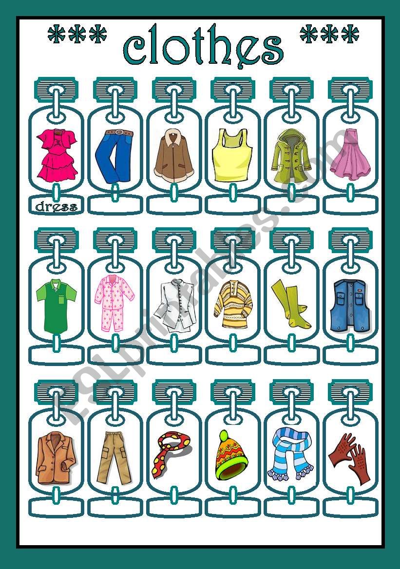 clothes worksheet