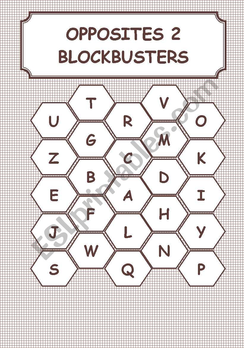 OPPOSITE VERBS - BLOCKBUSTERS worksheet