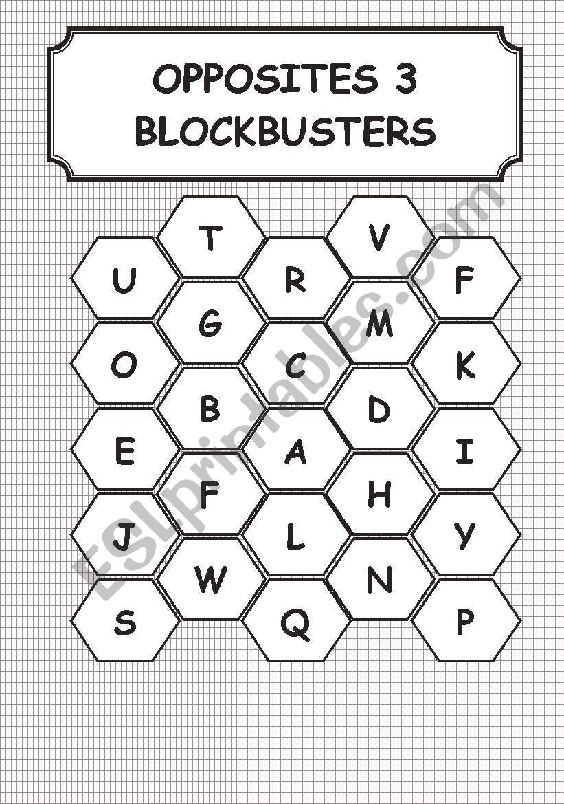 OPPOSITE NOUNS- BLOCKBUSTERS worksheet