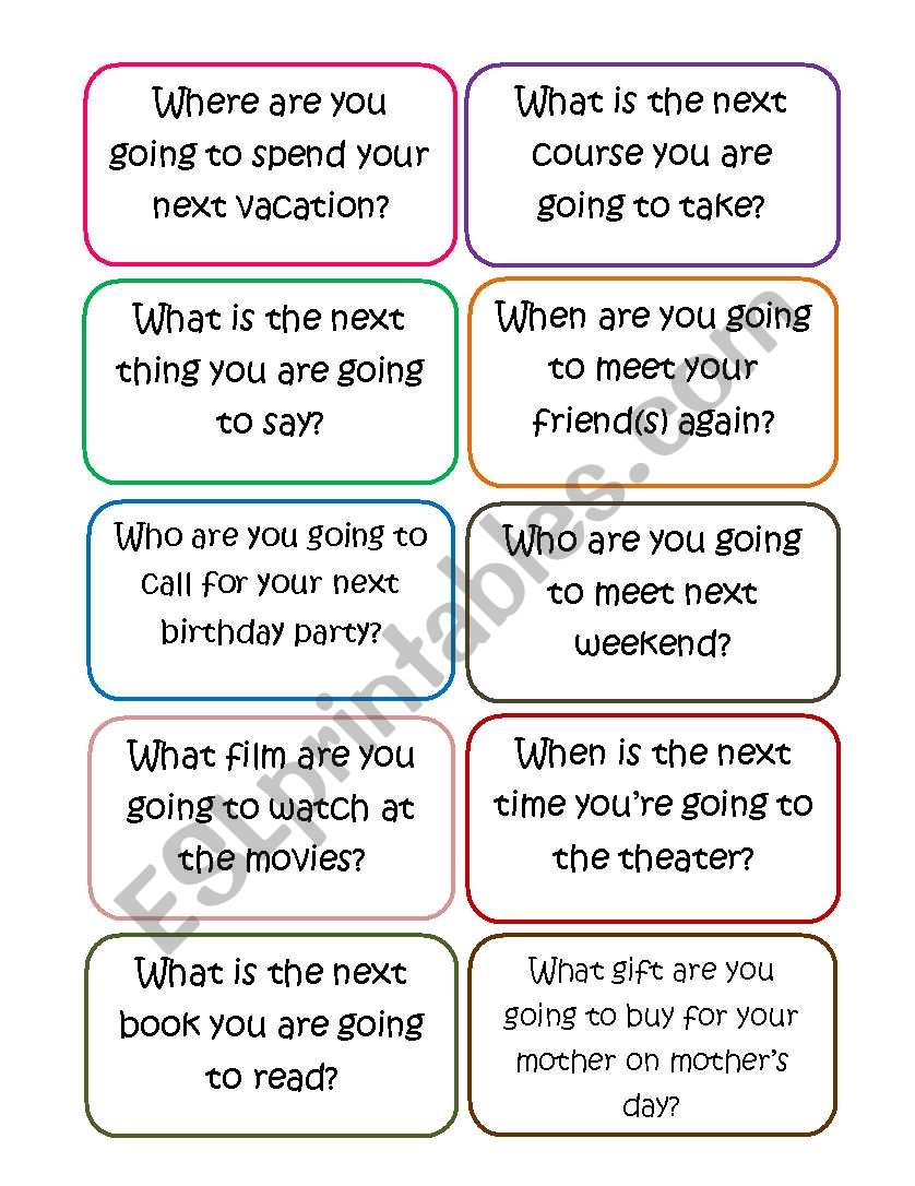 The next questions do you. Разговорные карточки to be going to. To be going to speaking Cards. Will going to speaking Cards. Will be going to speaking Cards.