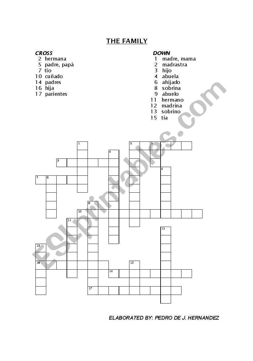 THE FAMILY (puzzle) worksheet
