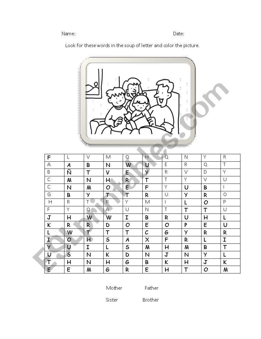 The family  worksheet