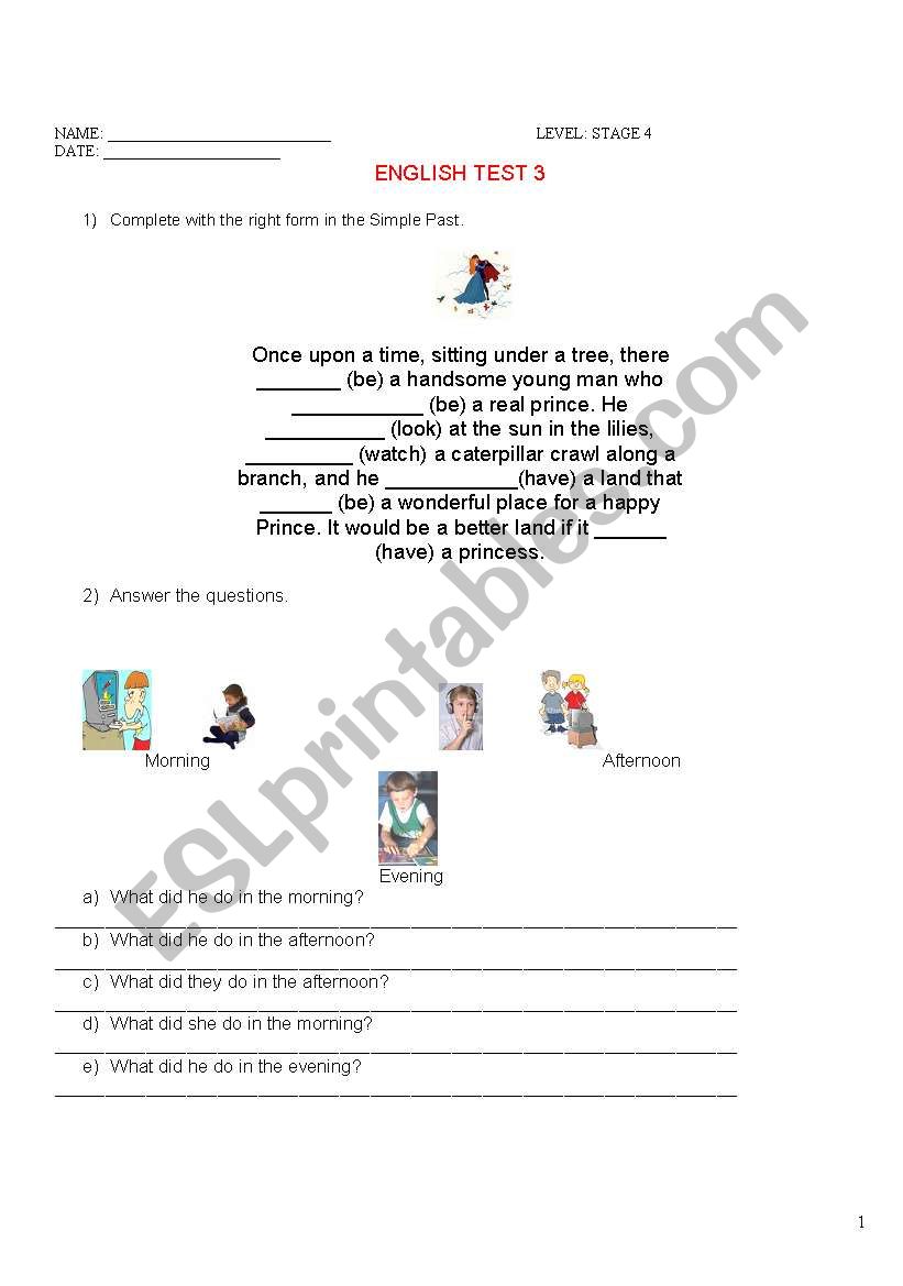 simple past worksheet