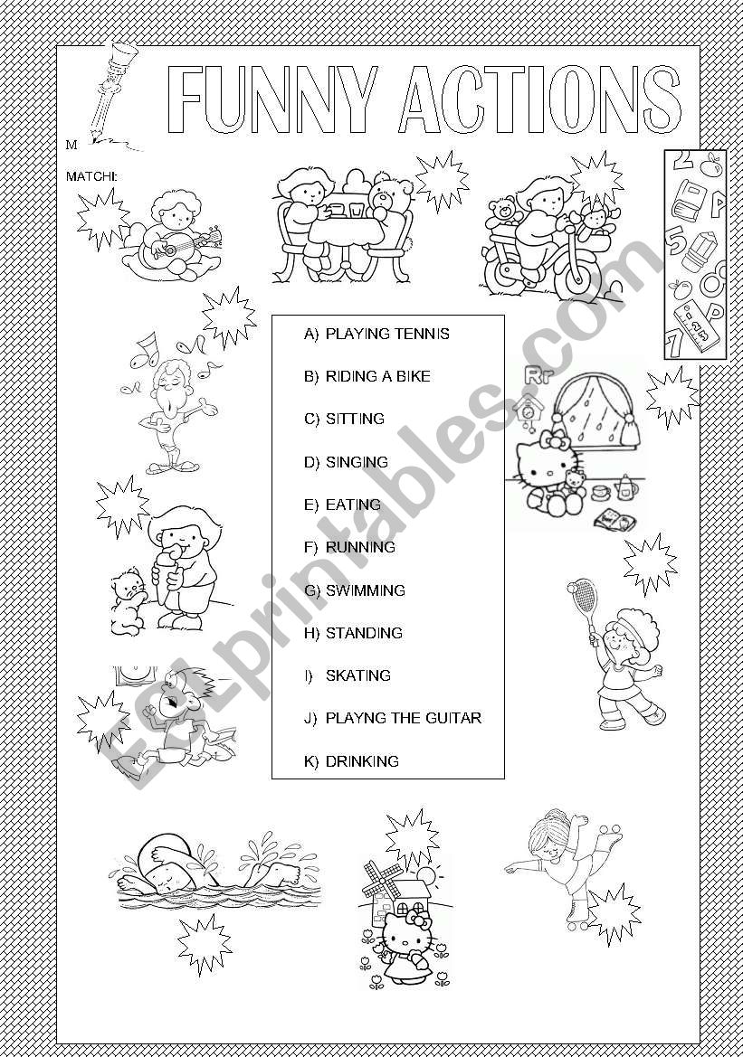 FUNNY ACTIONS worksheet