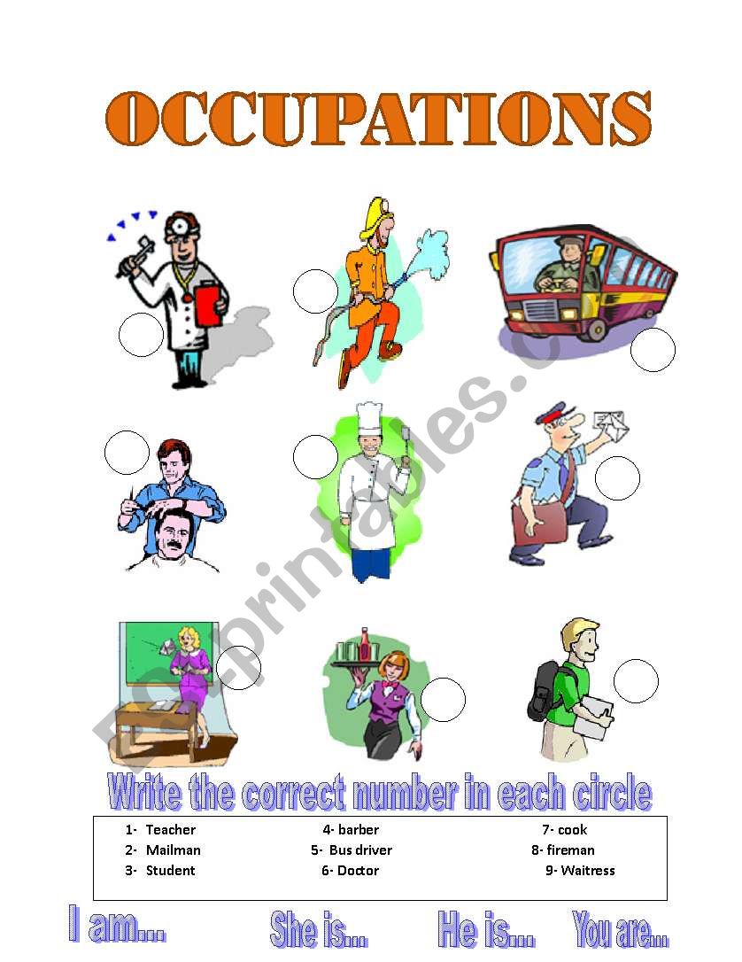 OCCUPATION MATCH worksheet