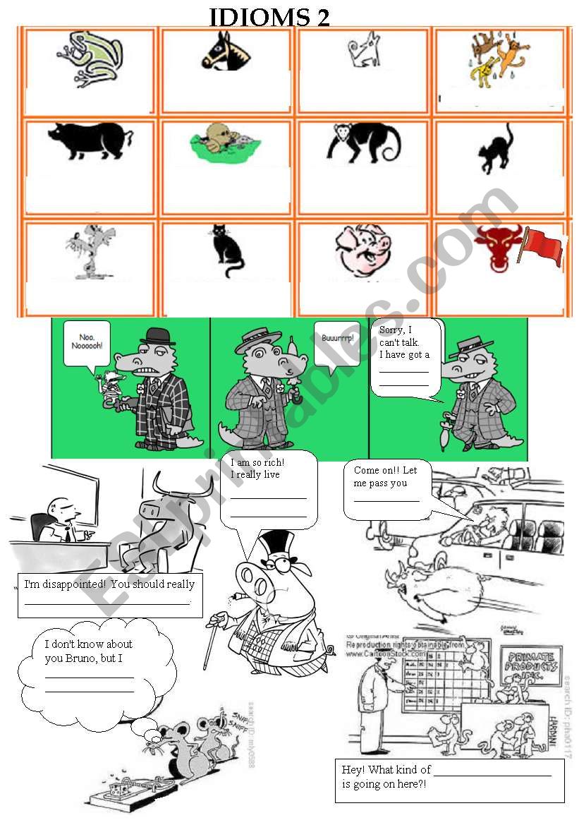 ANIMAL IDIOMS worksheet