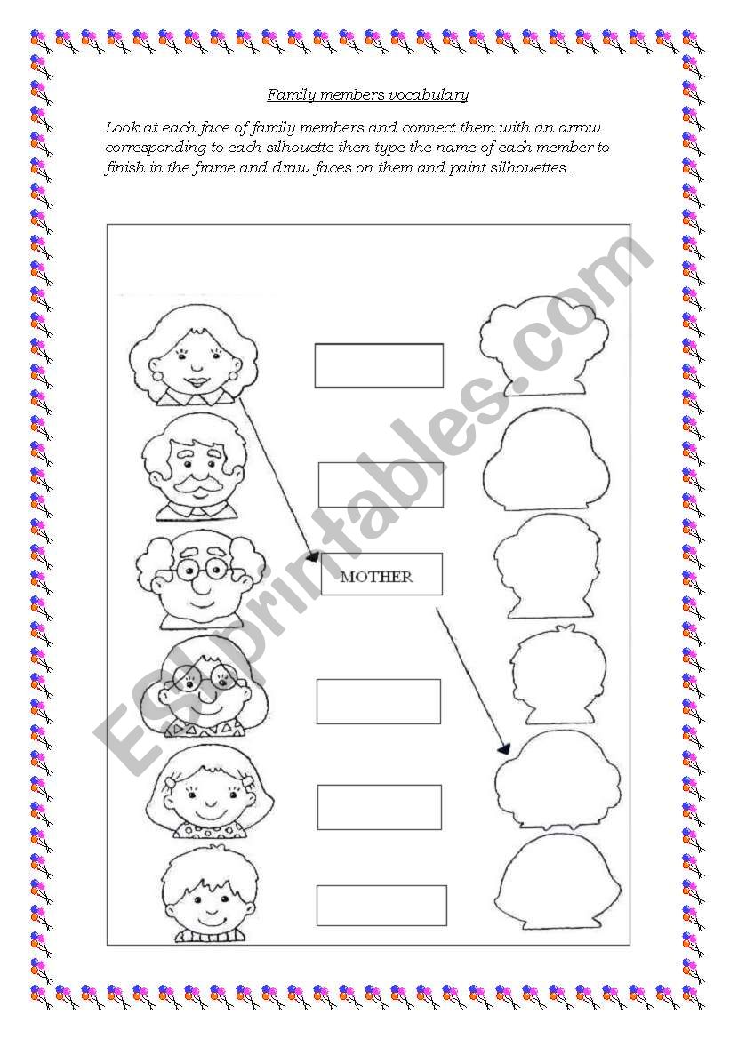 Family Members- Vocabulary worksheet