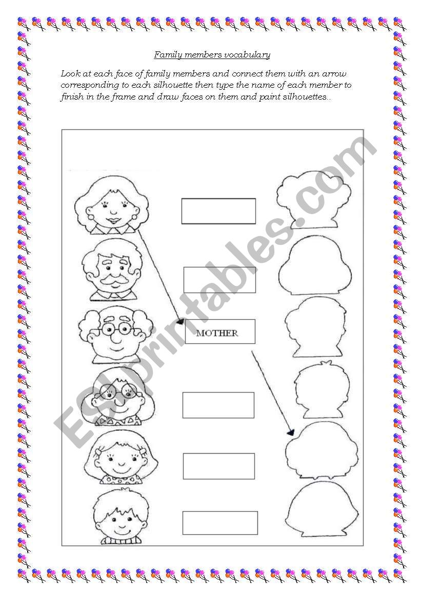 Family Members- Vocabulary worksheet