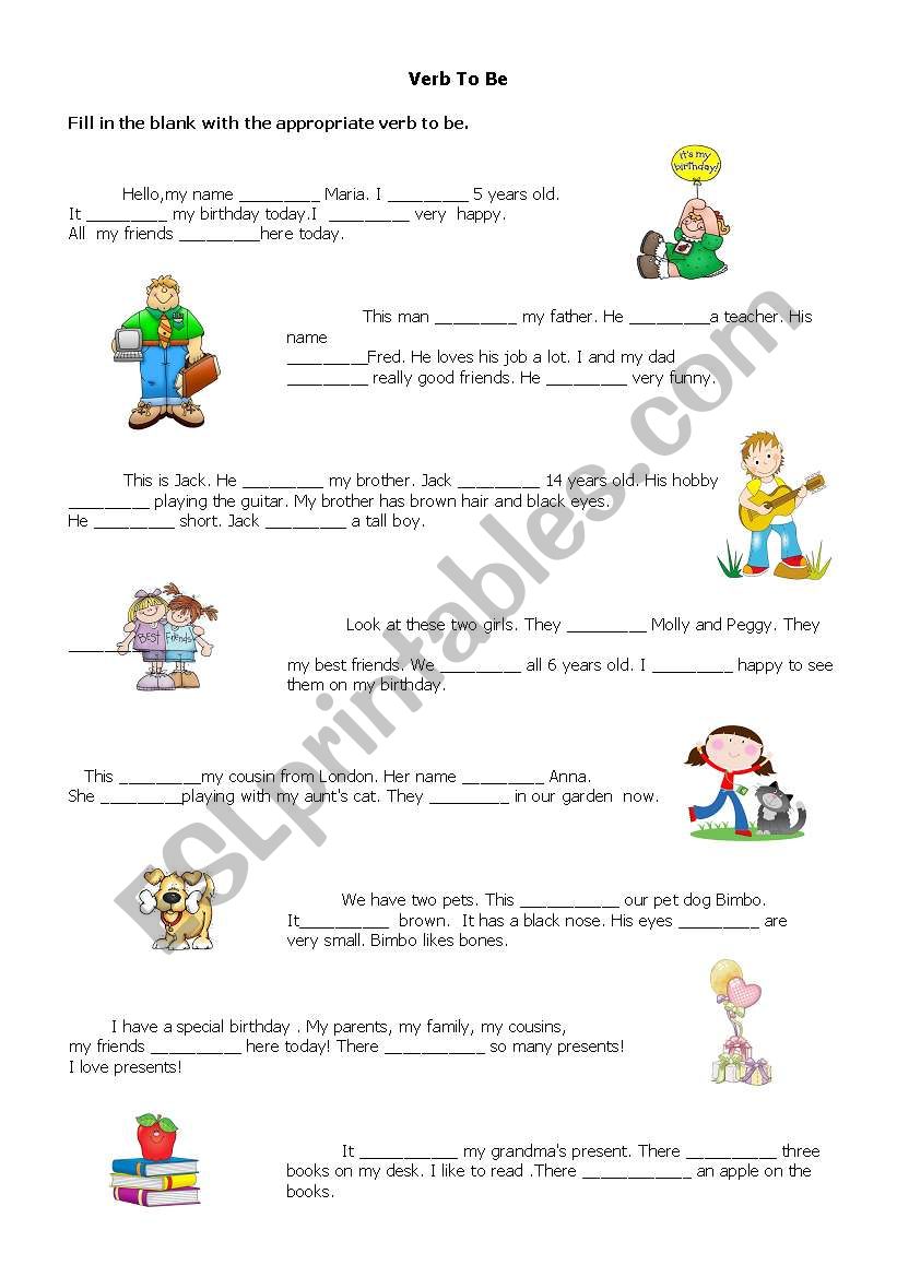 Verb To Be worksheet