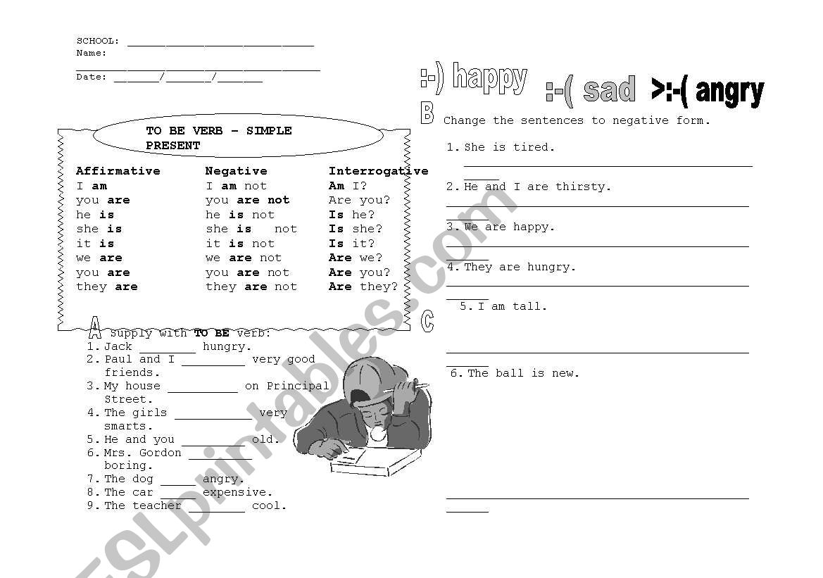 to be verb review worksheet