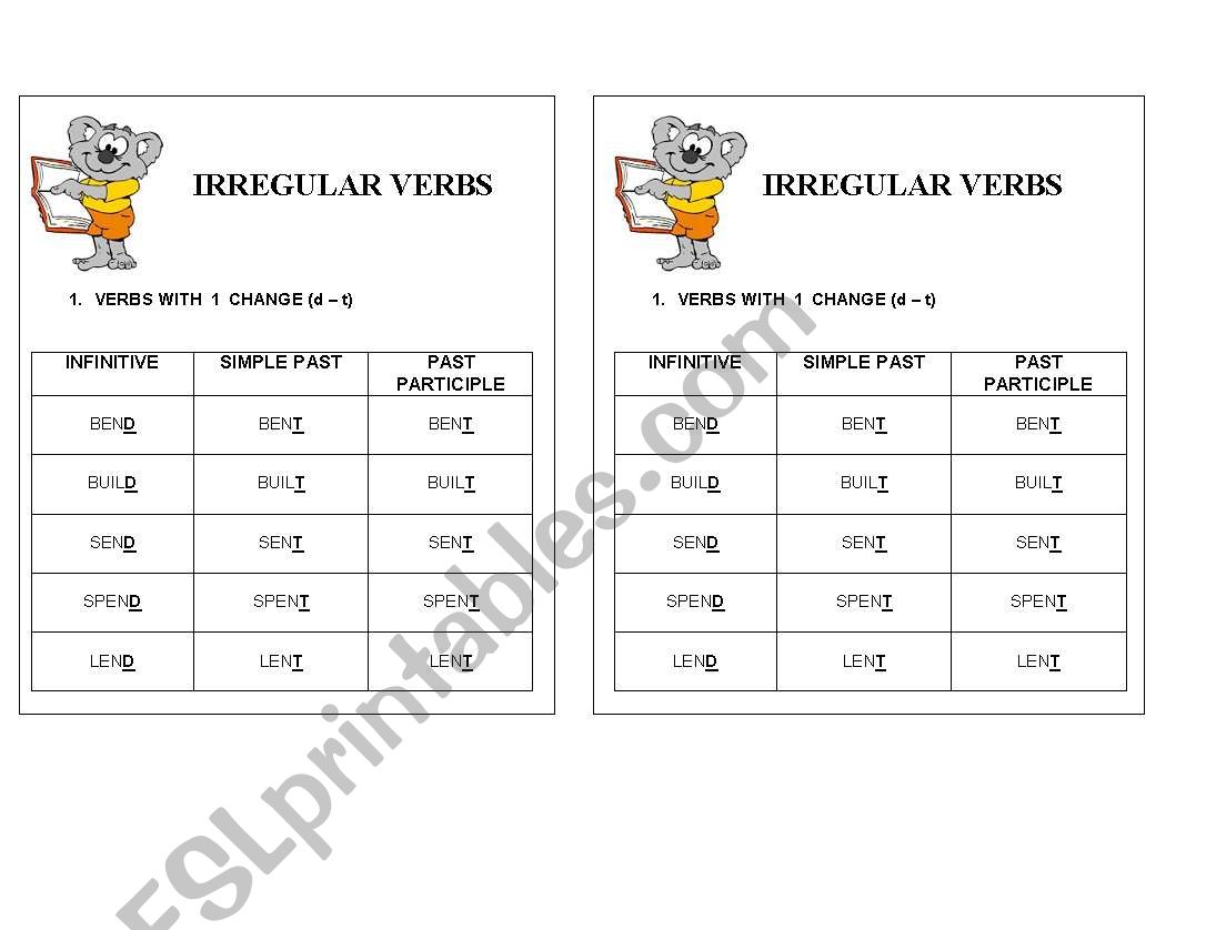 IRREGULAR VERBS 2 worksheet