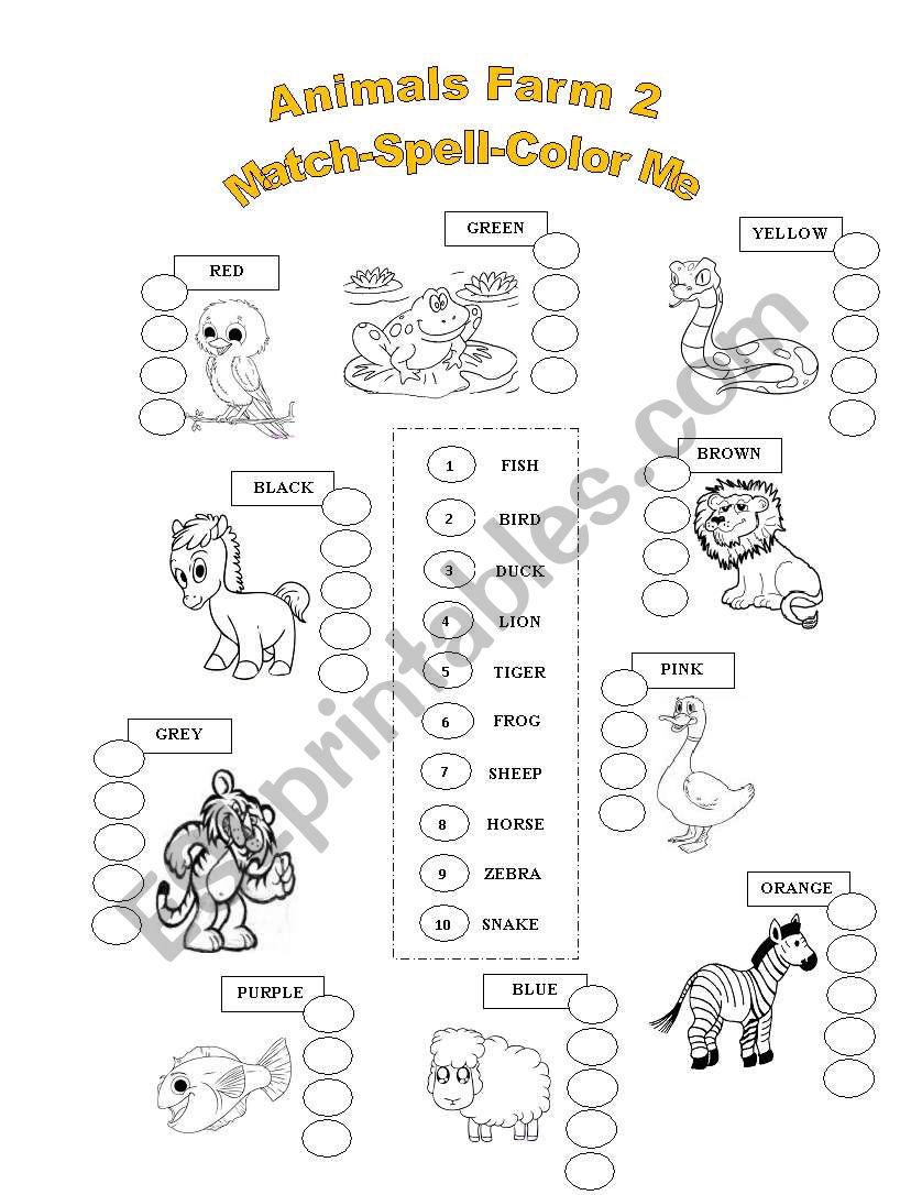 Animals Farm 2 worksheet