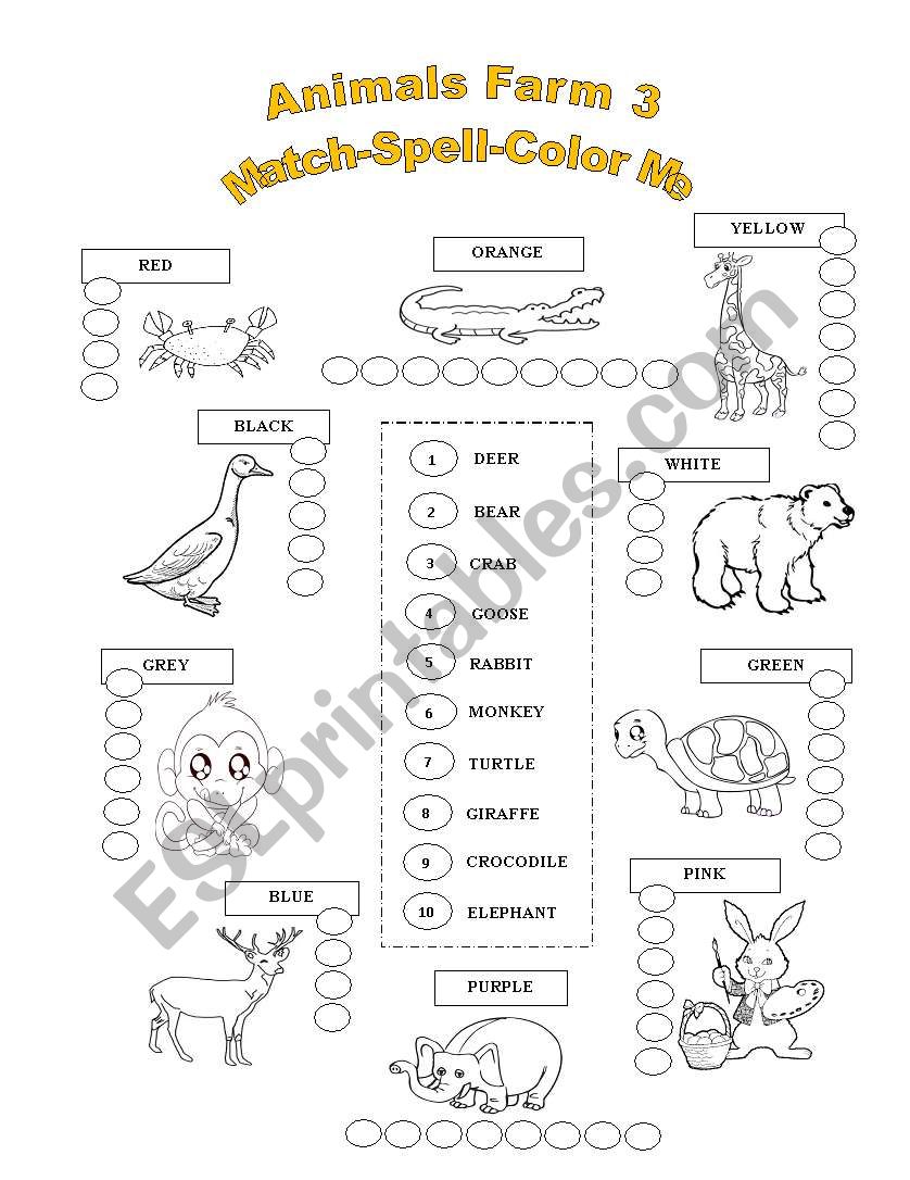 Animals Farm 3 worksheet