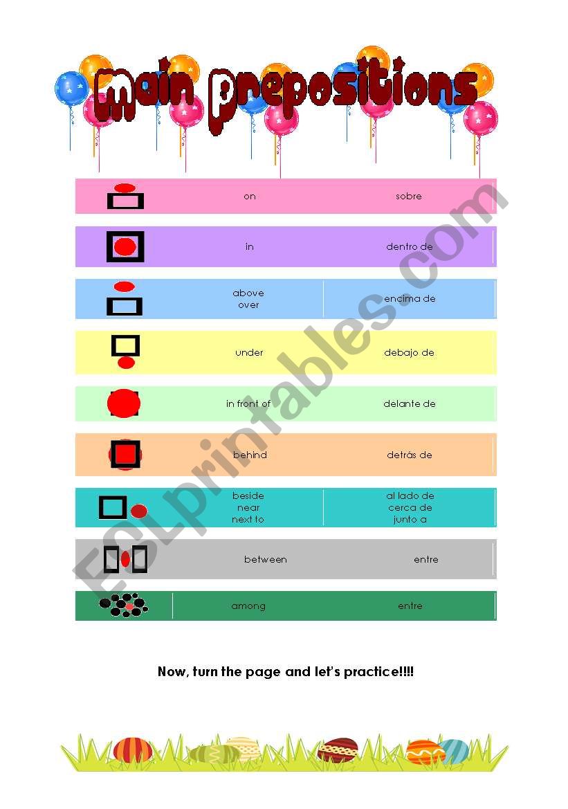 Main Prepositions worksheet