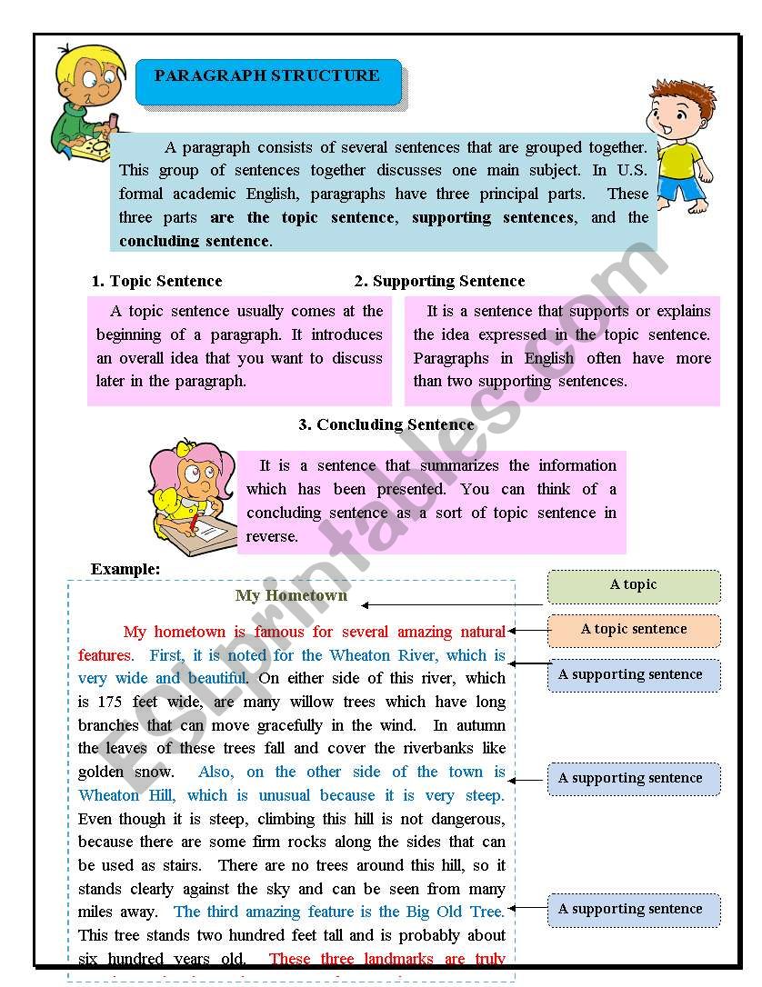 Paragraph Structure worksheet