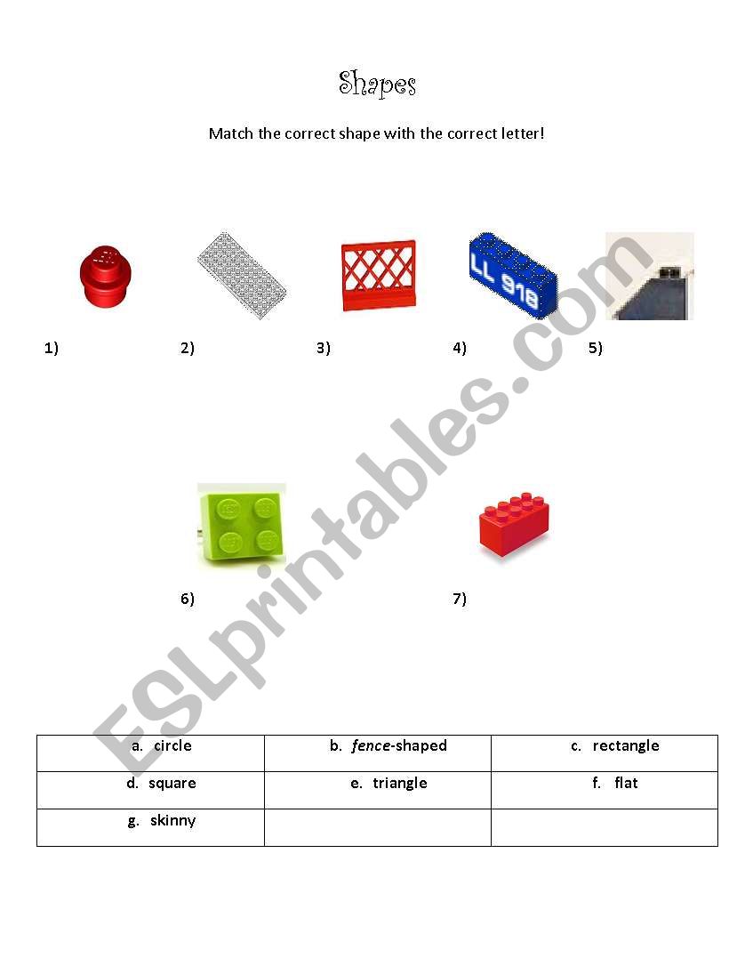 Shapes (Quiz) worksheet