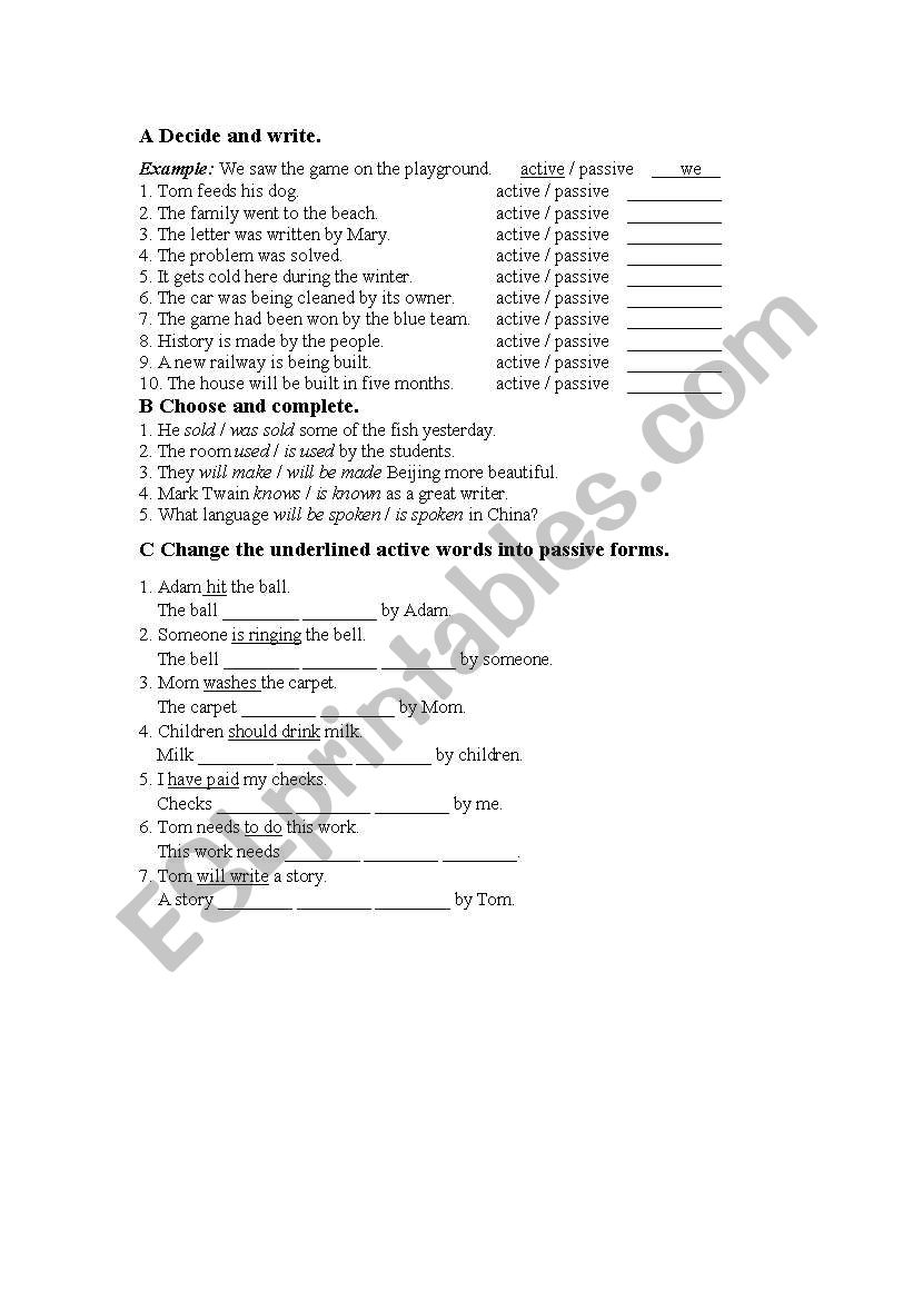 The Passive Voice worksheet