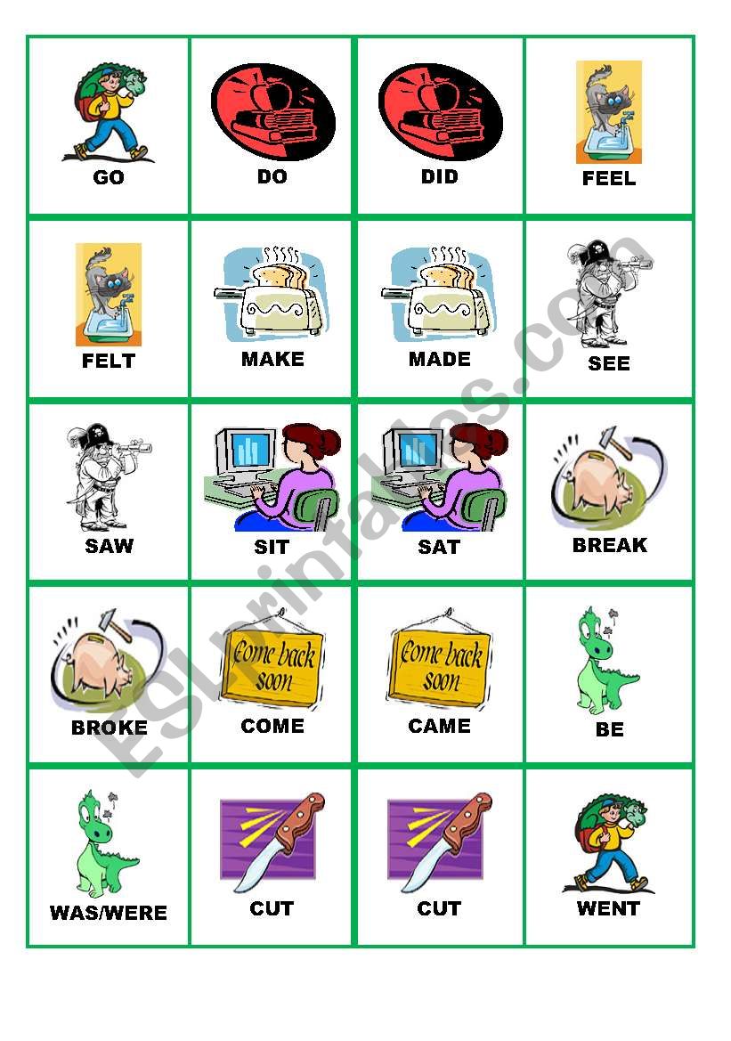 IRREGULAR VERBS DOMINOES (P. 1)