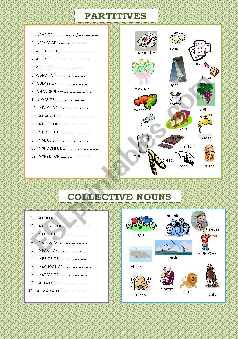 Partitives and collective nouns