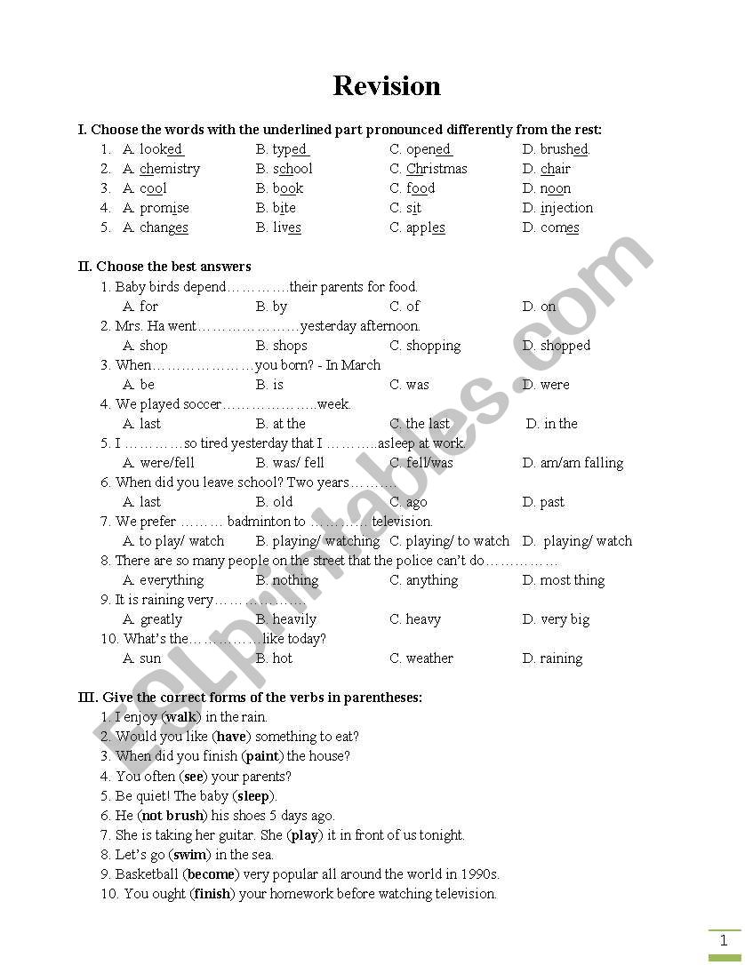 Comprehensive Grammar revision 