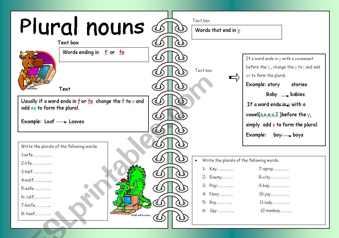 Plural  nouns worksheet