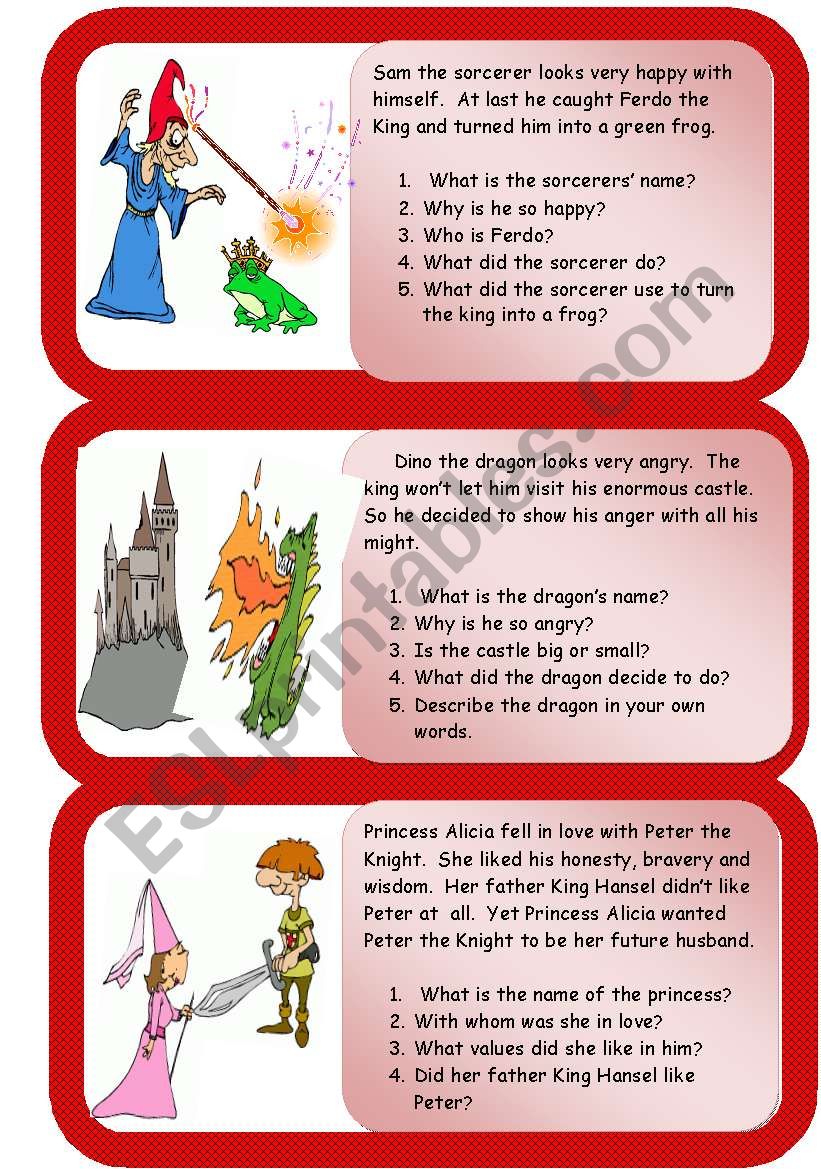 mini comprehensions worksheet