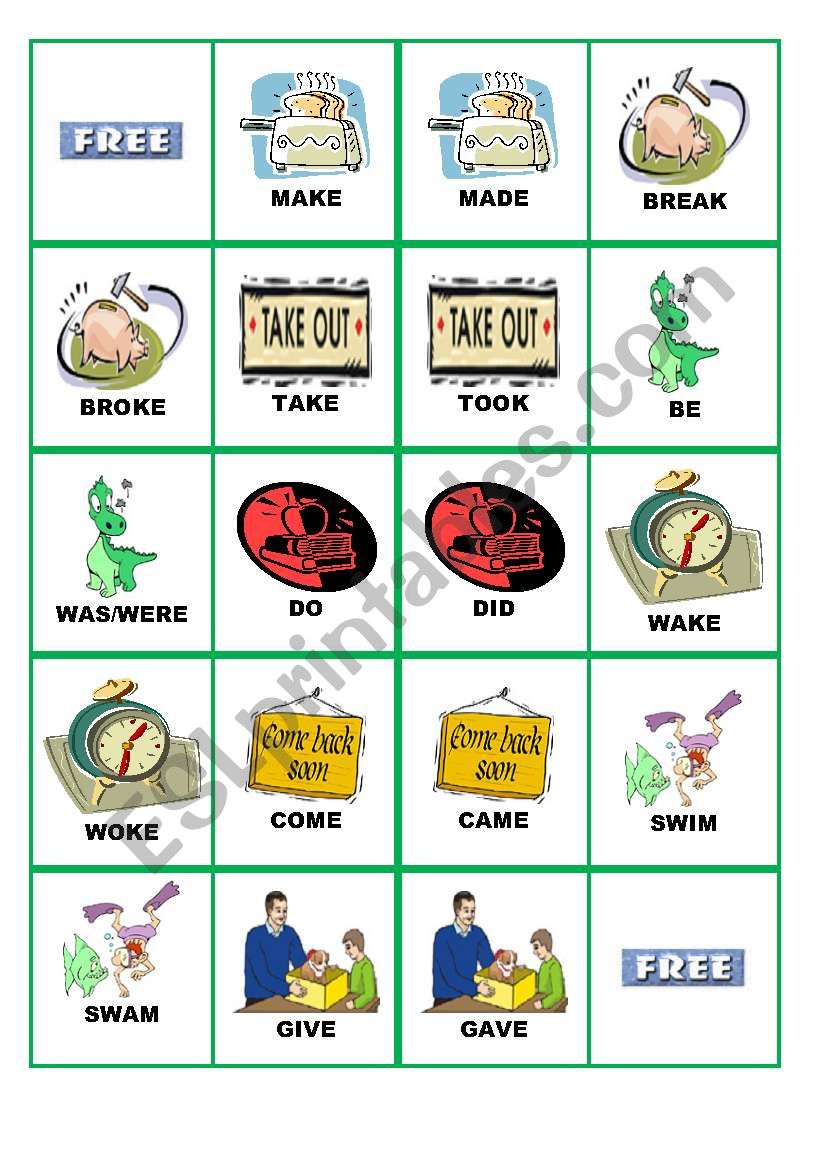 IRREGULAR VERBS DOMINOES (P. 4)