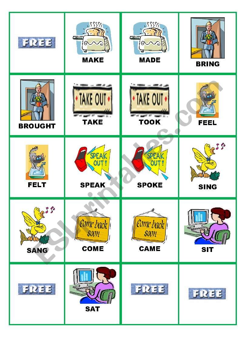 IRREGULAR VERBS DOMINOES (P. 5)