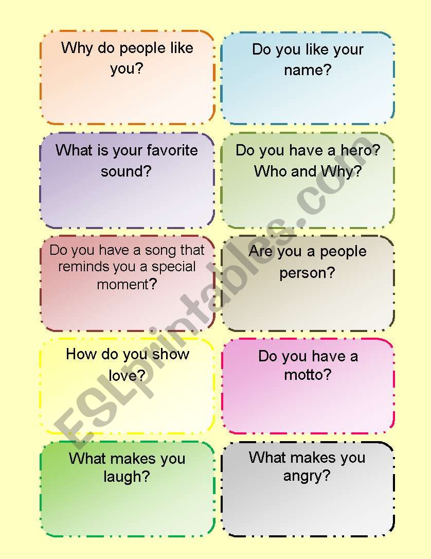 (Speaking Cards) Getting to know you