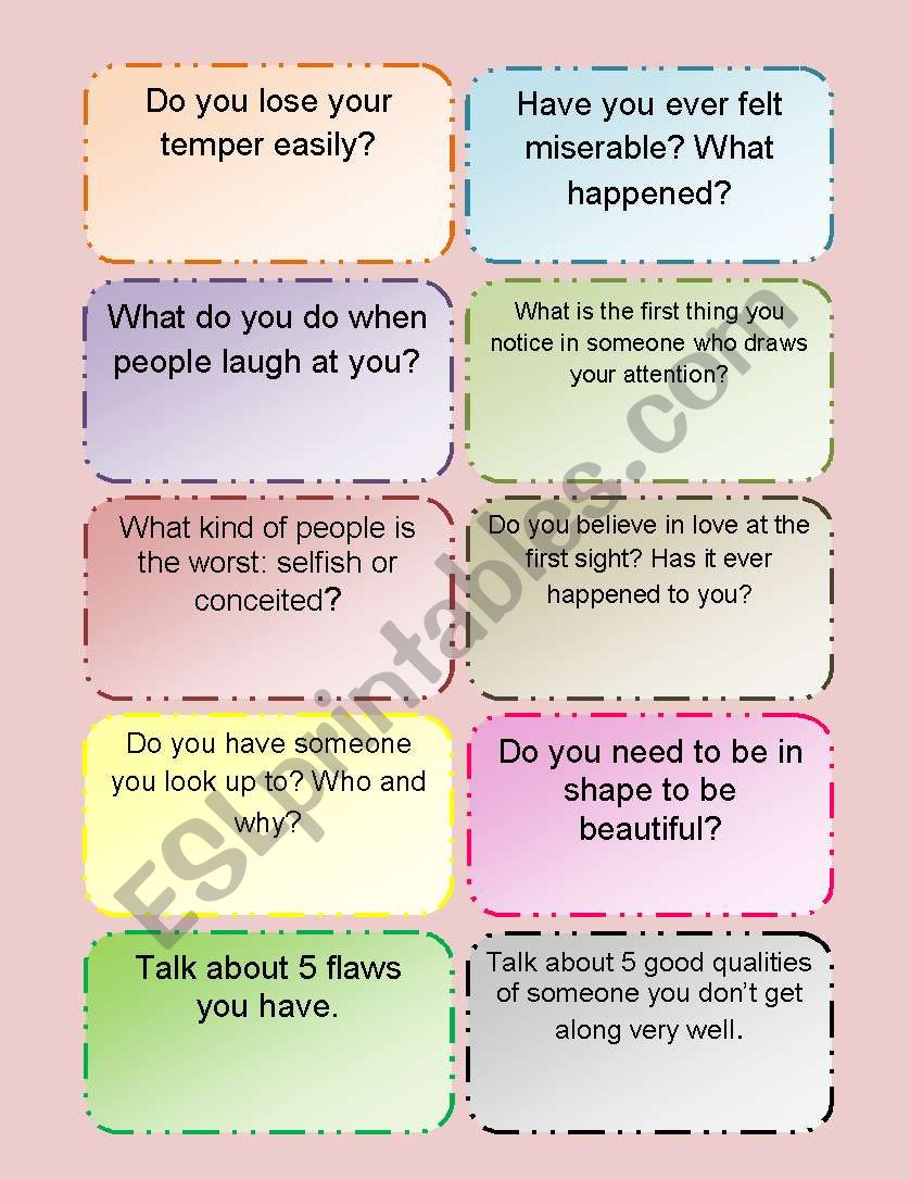 (Speaking Cards) Talking about character and appearance
