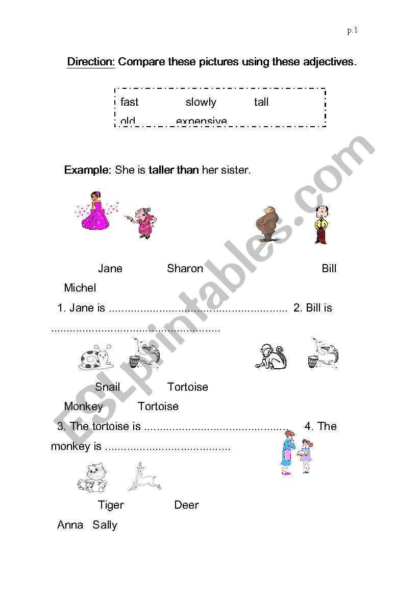 comparative worksheet