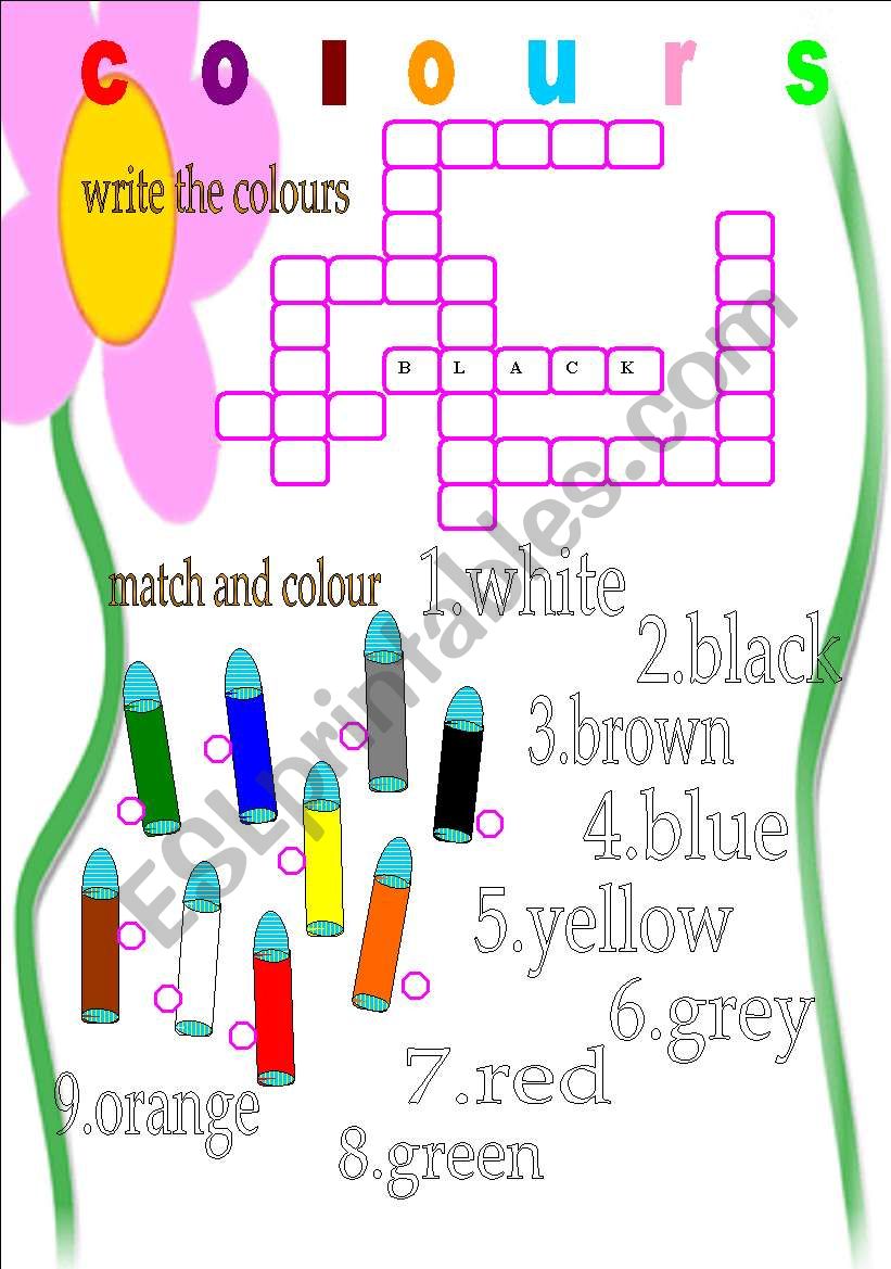 colours worksheet