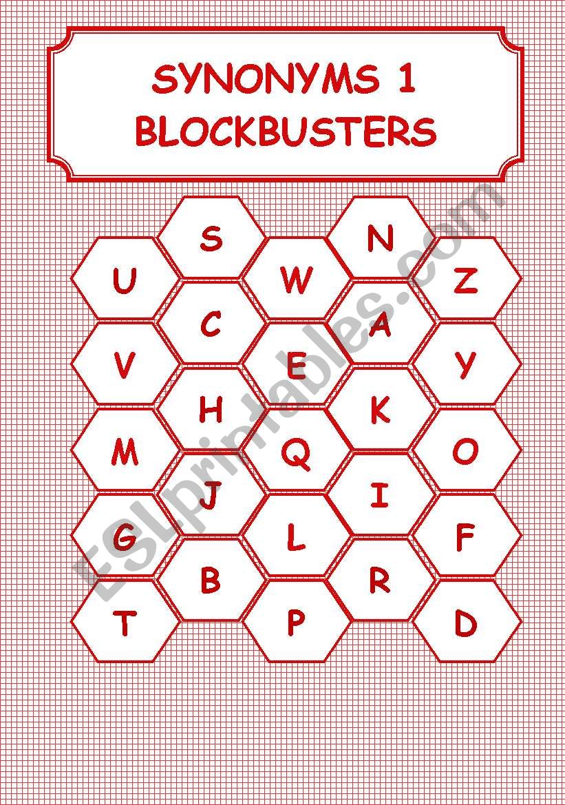 SYNONYMS 1 : ADJECTIVES- BLOCKBUSTERS 