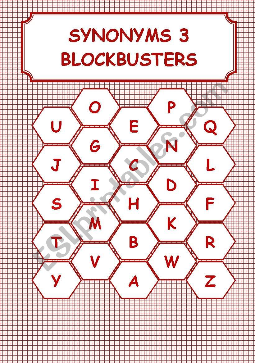 SYNONYMS 3: NOUNS- BLOCKBUSTERS