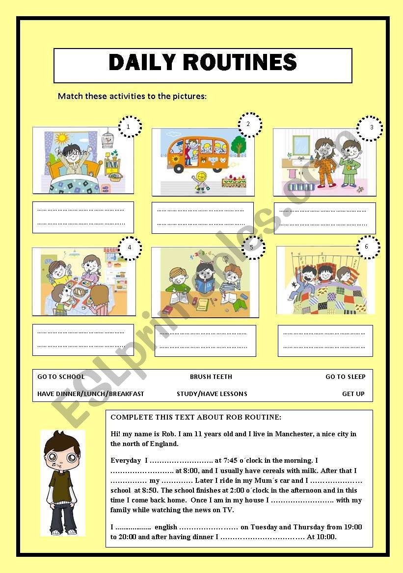 Rob Routines worksheet