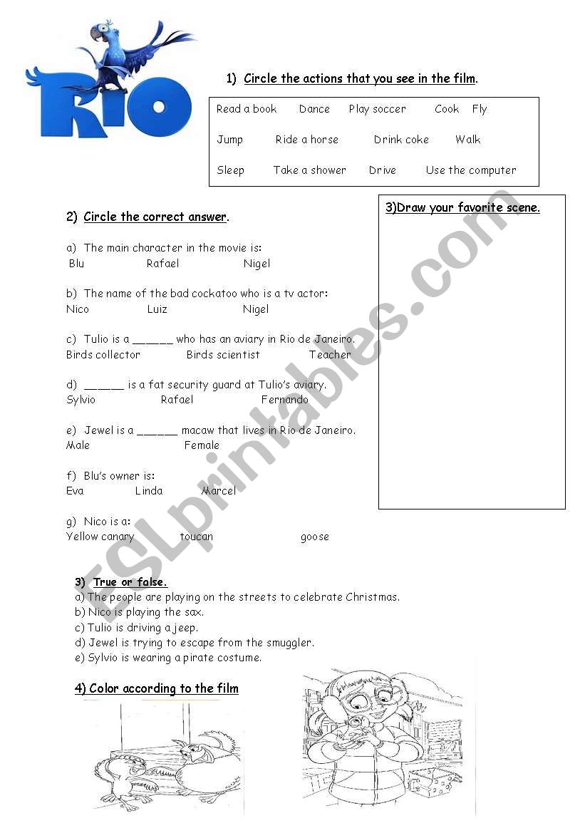 film RIO worksheet