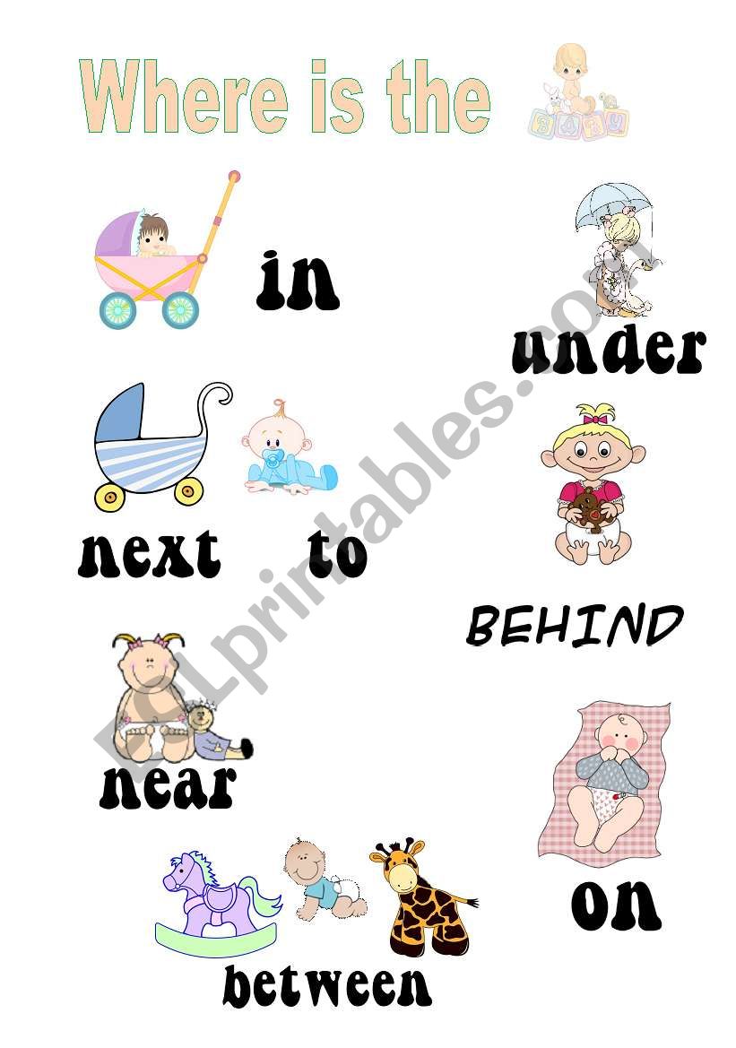 baby prepositions worksheet