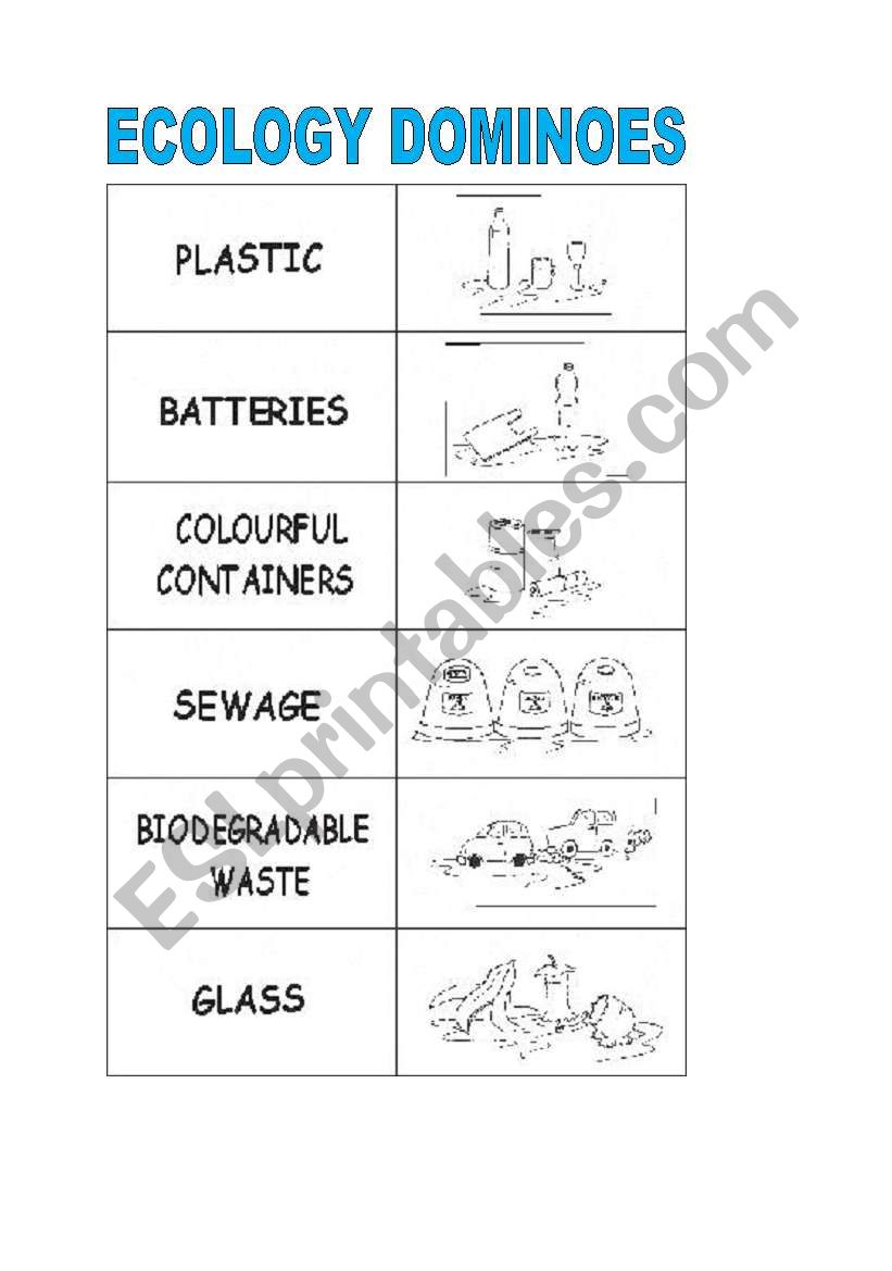 ecology dominoes worksheet