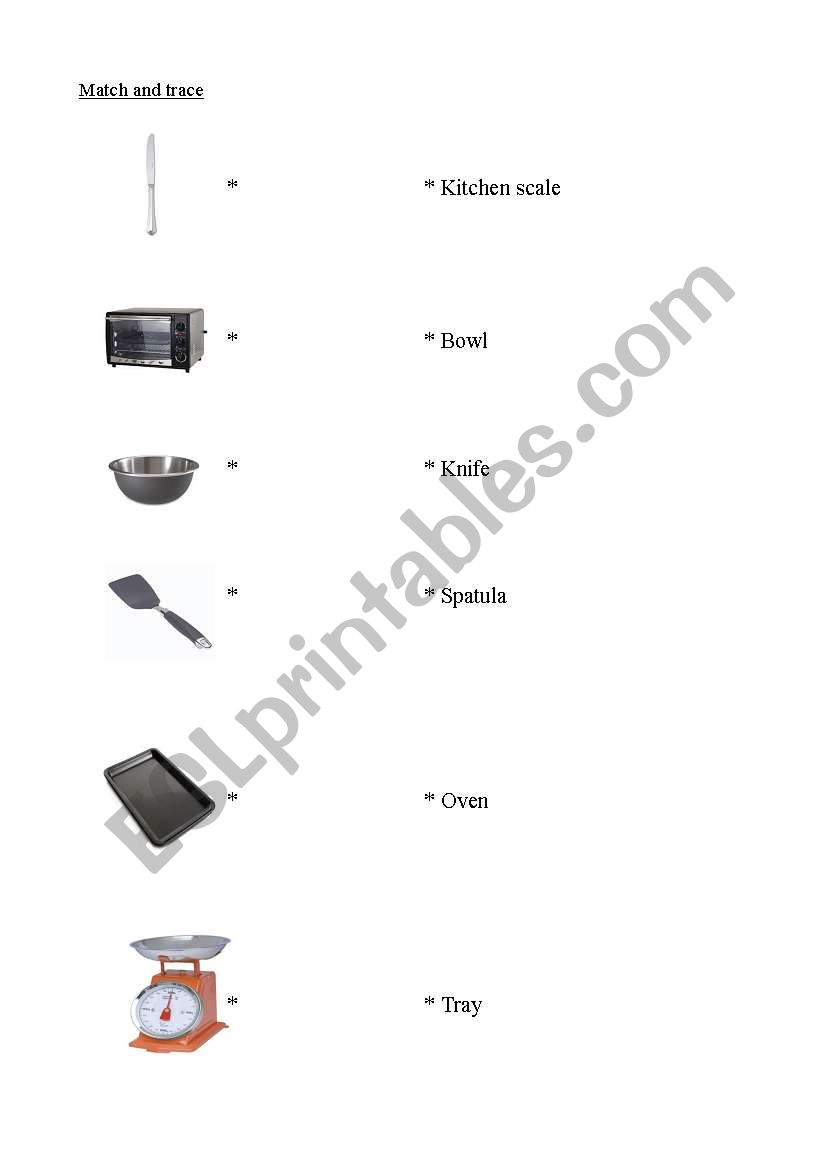 Cooking worksheet
