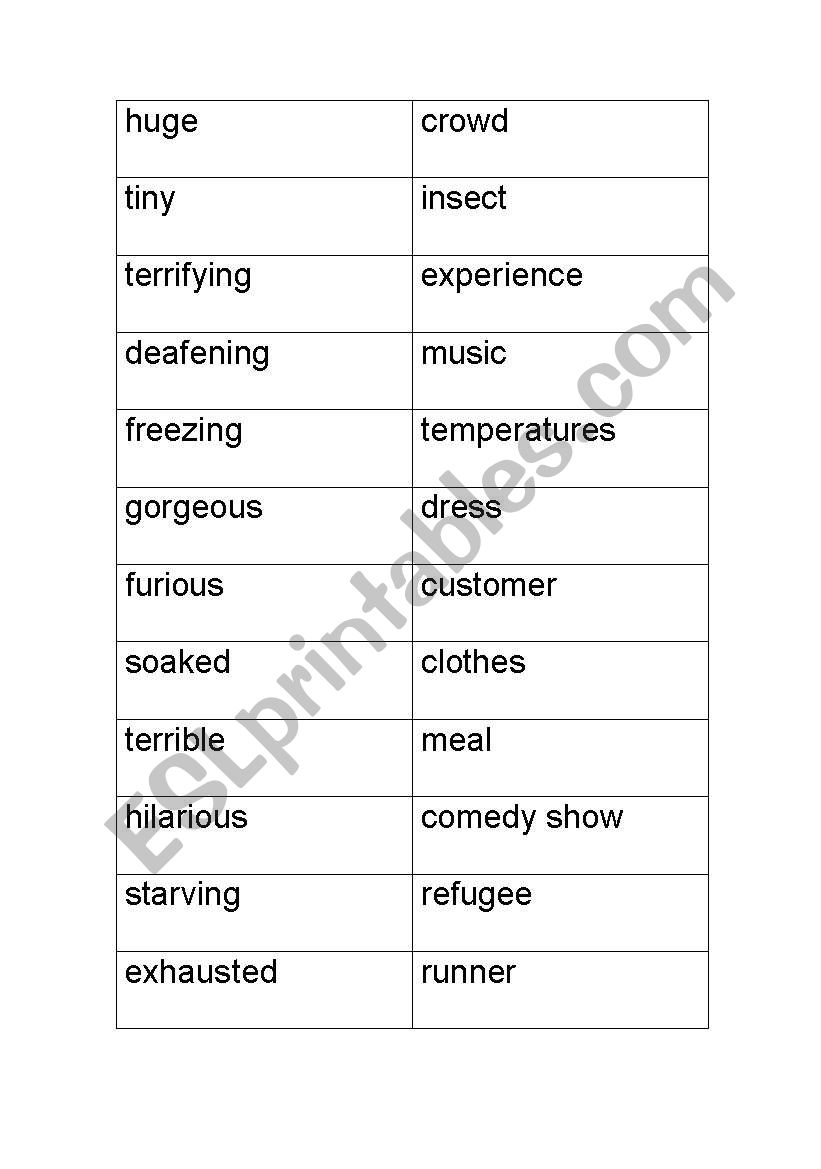 Adjectives worksheet