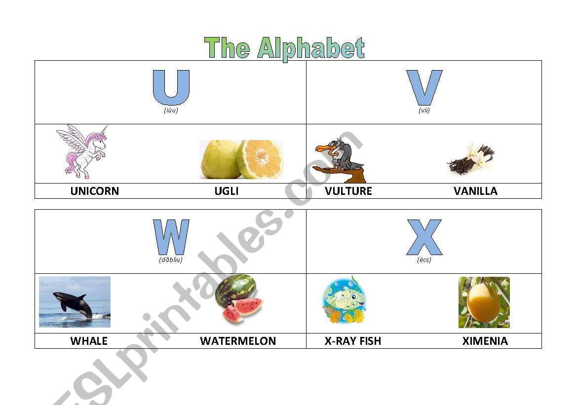 The alphabet - part 6 worksheet