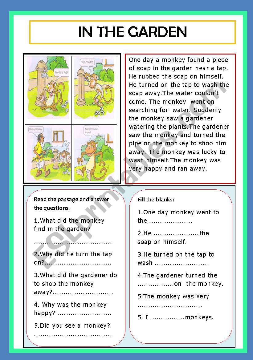 In the garden worksheet