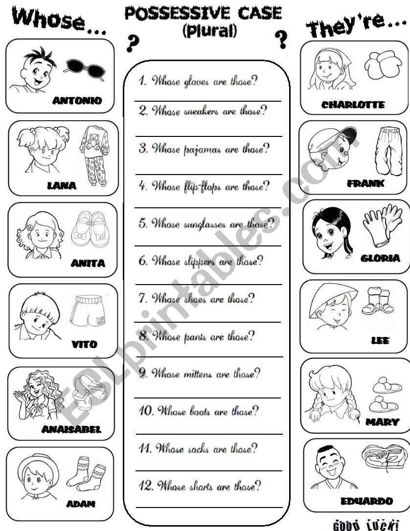 possessive-case-plural-clothes-updated-esl-worksheet-by-lucia13