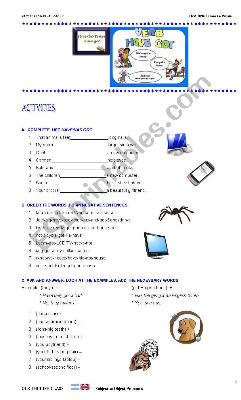 Have-has got worksheet