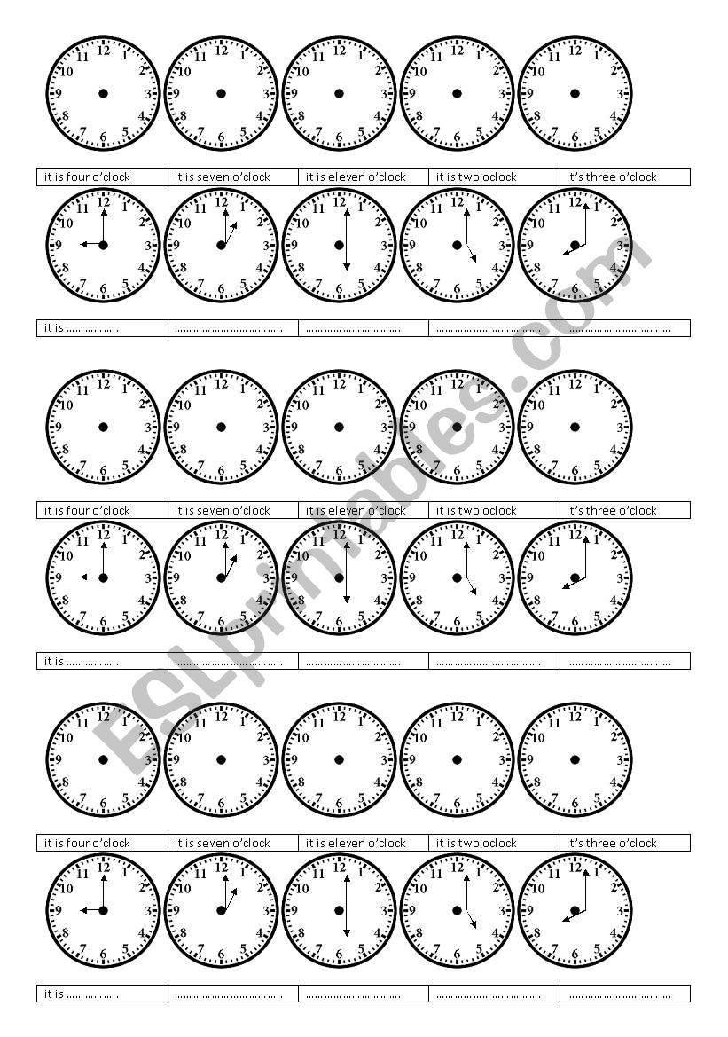 relojes  worksheet