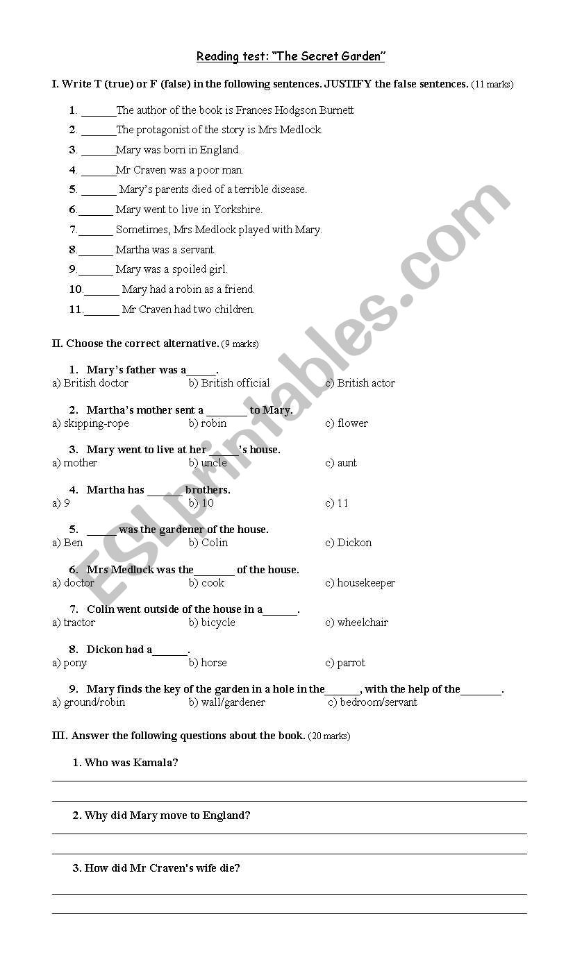 Reading test 