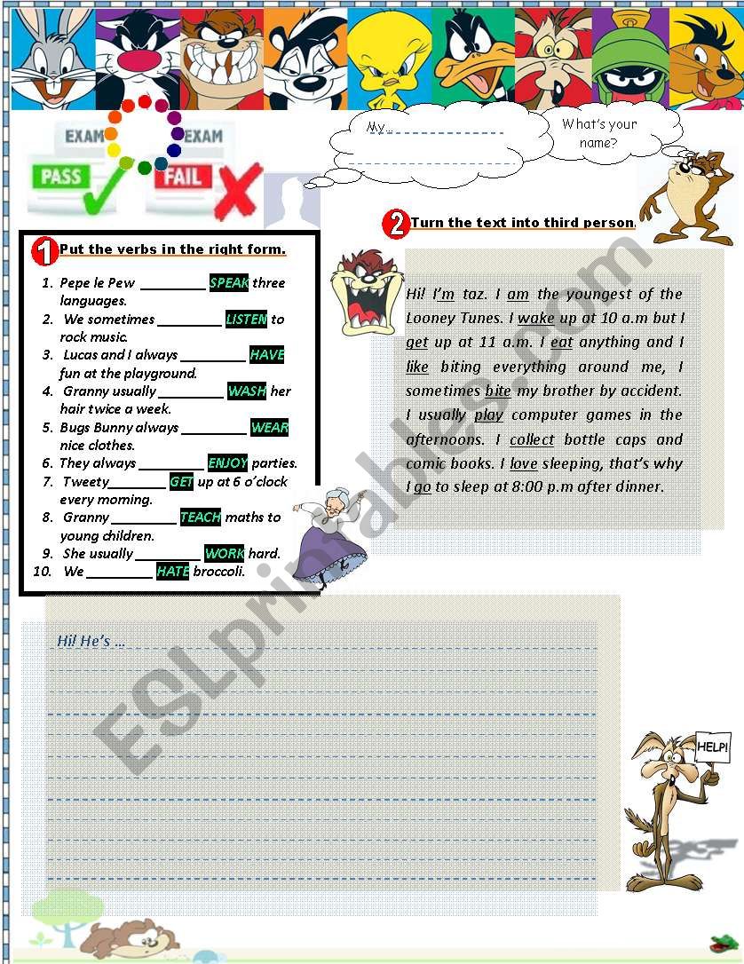 Present Simple-AFF.NEG,INT. EXAM