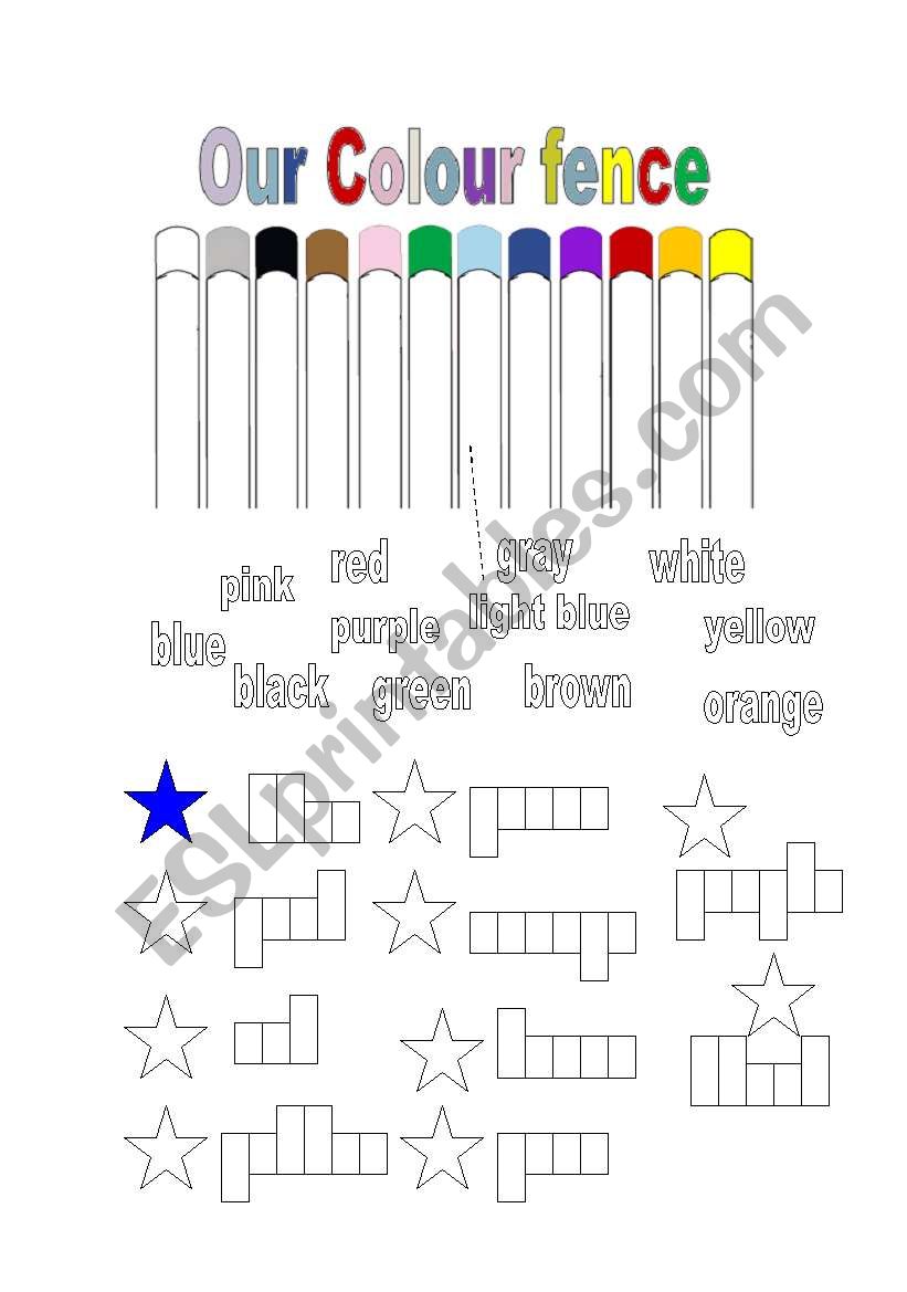 Colour fence worksheet