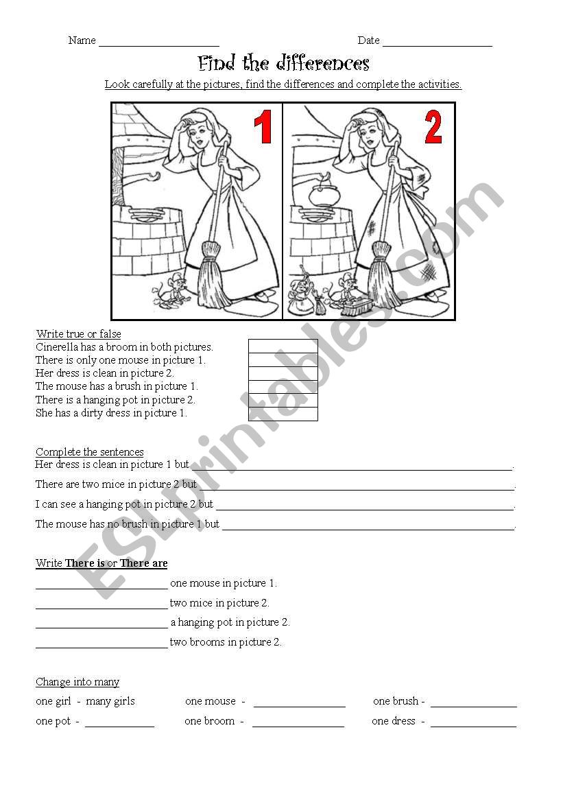 find the differences worksheet