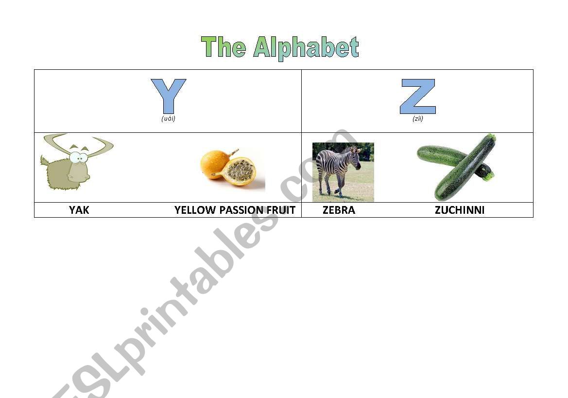 The alphabet - last part worksheet